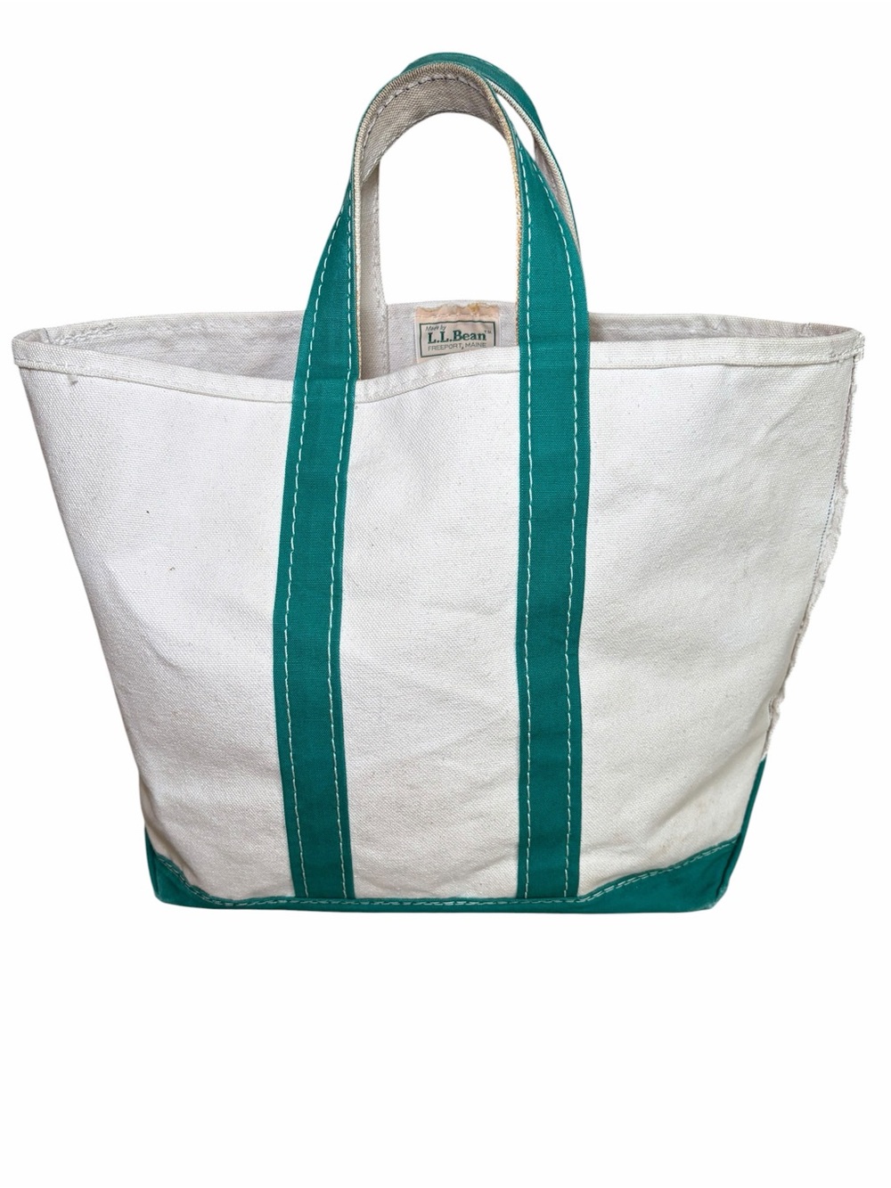 Vintage L.L.Bean Boat & Tote Green Canvas 1970s Made in Maine
